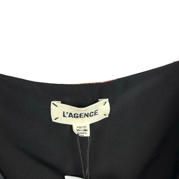 L’AGENCE JANE ROSA BASALT FLORAL ROSE SILK CHARMEUSE SPAGHETTI CAMISOLE TANK TOP - Picture 11 of 13